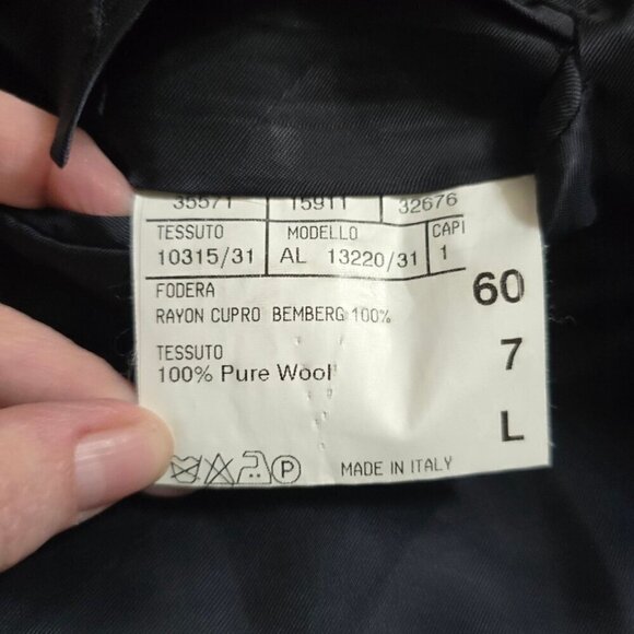 Canali Vintage Navy Single Breasted Italian Wool Blazer Sz 50L - Picture 11 of 12